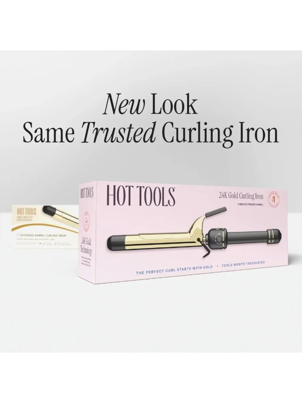 24K Gold 1.5” Extended Barrel Curling Iron - Professional Hair Styling Tool